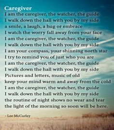 Poem: Caregiver by Lee McCurley #alzheimers #tgen #mindcrowd www ...