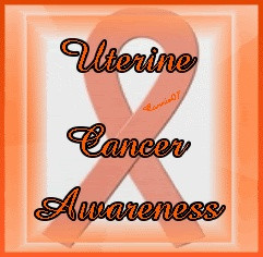 Uterine cancer awareness ribbon.