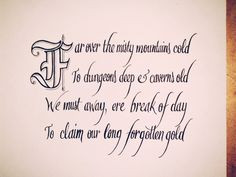 ... misty mountains cold...