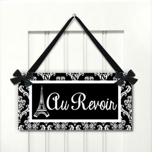 french text Paris au revoir quote Eiffel Tower in by kasefazem, $15.99