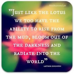 ... resonates with me and is why I love the symbol of the lotus flower
