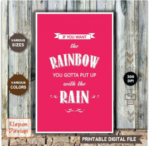 ... put up with the Rain - Digital Printable Quotes by KleponPrintables