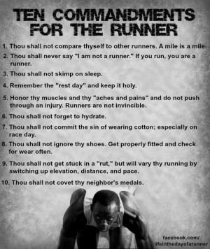 The Ten Commandments for Runners
