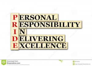 ... PRIDE acronym - personal responsibility in delivering excellence