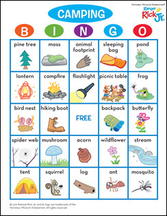 camping bingo give each person in your party a different bingo card go ...