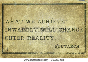 ... Plutarch quote printed on grunge vintage cardboard - stock photo