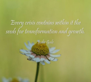 Quote Every crisis contains within it the seeds for transformation ...