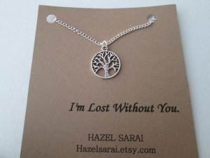 Tree, Friendship Necklace- Friend Quote Card