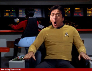 Mr Sulu, the Romulans are in a warehouse full of ladders, chairs and ...