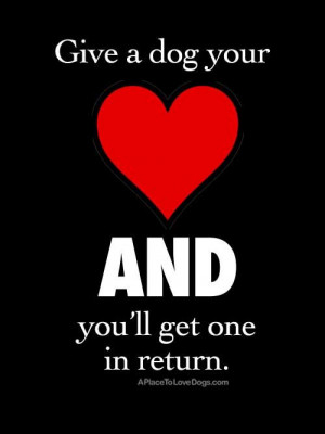 ... Dog Your Heart and You'll Get One in Return #quotes #dogs #heart