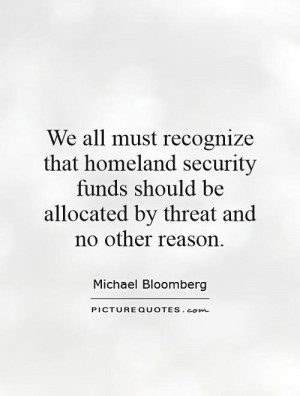 should be allocated by threat and no other reason Picture Quote 1