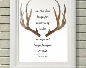 Deer Bible Verses psalm 42, Digital Art Download, Digital Drint ...