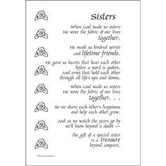 Dinglefoot's Scrapbooking - Sisters - Poem For A Page Sticker, $1.40 ...