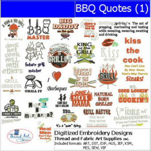 Machine Embroidery Designs - BBQ Quotes(1)