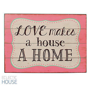 ... -House-a-Home-Wall-Sign-Wooden-Plaque-Sayings-Box-Frame-Shabby-Chic