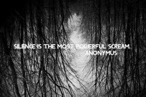 black, black and white, photography, quote, silence