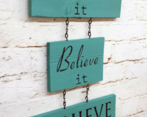 Inspirational quote wall sign decor shabby chic rustic cottage workout ...