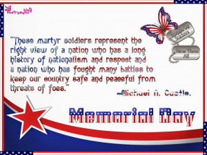 Memorial Day Soldier right view Represent Quote
