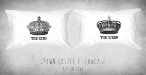 Crown Couple Pillowcases King and Queen Regal by 365inlovedotcom, $29 ...