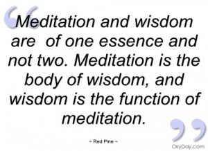 meditation and wisdom are of one essence