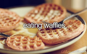 eating waffles