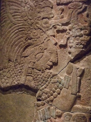 panel depicting lady Bolon-K'an in ritual dress Mexico southern Maya ...