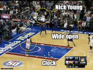 Nick Young with the worst shot attempt ever