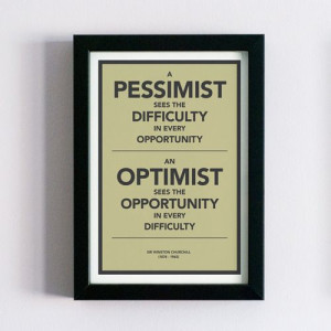 Winston Churchill quote Optimism vs pessimism