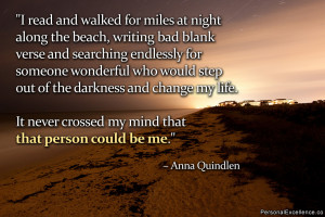Inspirational Quote: “I read and walked for miles at night along the ...