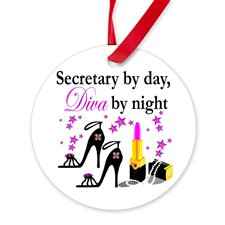 SECRETARY Round Ornament for