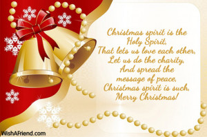 Christmas spirit is the Holy Spirit,
