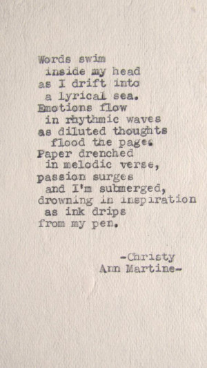 Poem writer's inspiration imagery verse quotes - Typewriter Poetry ...