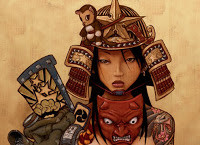 eddy, Samurai Girl 1, and mask ( Deseo-One )