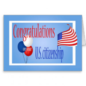 Congratulations US Citizenship US Flag Greeting Card