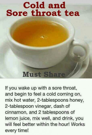 Sore throat drink tea