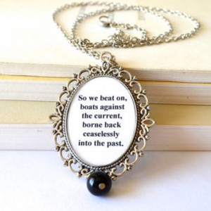 Great Gatsby quote necklace, art deco jewelry, long necklace, antique ...