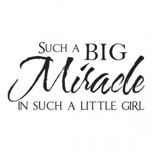 Baby Girl Nursery Wall Quote Decal - Such a Big Miracle in Such a ...