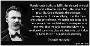 Man demands truth and fulfills this demand in moral intercourse with ...