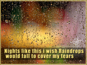 Nights Like This I Wish Raindrops Would Fall To Cover My Tears.