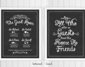 ... Guests Leave As Friends - 11x14 print - Quote, Sign, Vintage, Decor
