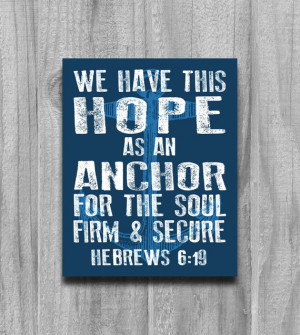 Hebrews 6 19 Anchor Wall Art Print Poster Modern Word Art Scripture ...