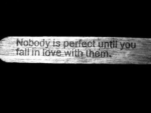 nobody is perfect until you fall in love with them...