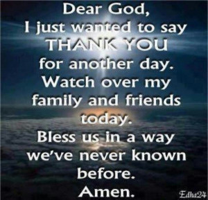 Thank you Dear God