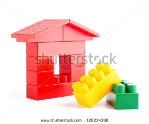 3d Illustration Of Puzzle Blocks Construction Background Stock Photo