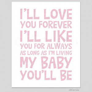 ll Love You Forever Quote Wall Art Print, Child Kids Room Decor ...