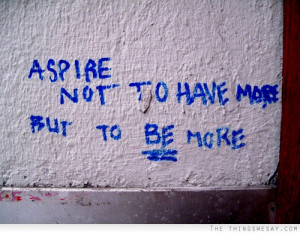 Aspire not to have more but to be more