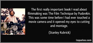 really important book I read about filmmaking was The Film Technique ...