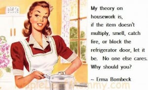 Housework. No one else cares. Why should you?