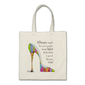 Uplifting shoe humor bag - with high heel art