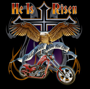 Old School Cross Christian Biker - Short Sleeve T-shirt